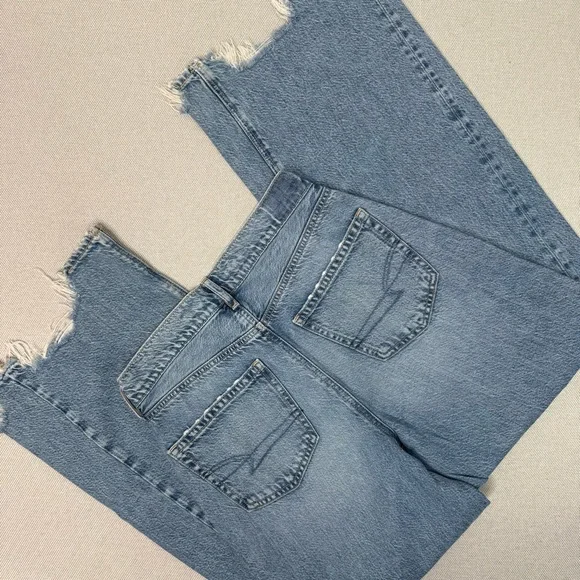 American Eagle Super High Rise Baggy Wide Leg Regular Medium Bright Indigo 6 - Picture 8 of 10